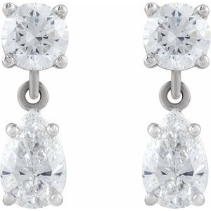 14K Yellow Gold 6x4 mm Pear 1/2 CTW Lab-Grown Diamond Semi-Set Two-Stone Earrings – image 2