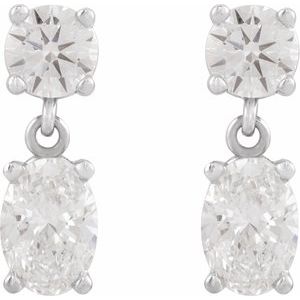 Platinum 1 1/4 CTW Lab-Grown Diamond Two-Stone Earrings – image 2