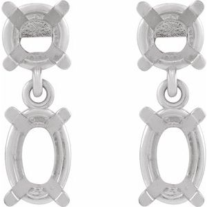 Sterling Silver 6x4 mm Oval Dangle Earring Mounting – image 2