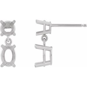 Sterling Silver 6x4 mm Oval Dangle Earring Mounting