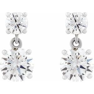 Platinum 2 CTW Lab-Grown Diamond Two-Stone Earrings – image 2