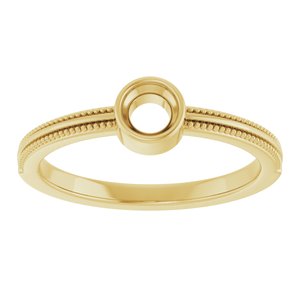 14K Yellow Gold 4 mm Round Bezel-Set Solitaire Ring Mounting – image 6