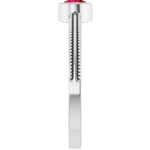 Sterling Silver Lab-Grown Ruby Bezel-Set Solitaire Ring – image 4