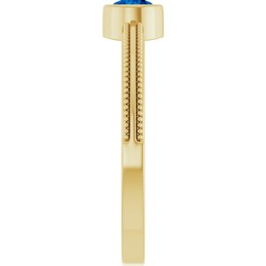 14K Yellow Gold Natural Blue Sapphire Bezel-Set Solitaire Ring – image 4