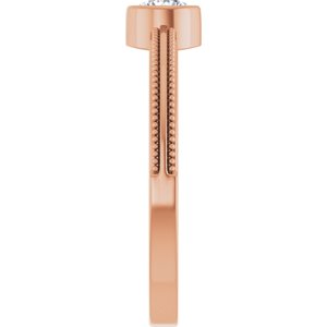 14K Rose Gold 4 mm Round Bezel-Set Solitaire Ring Mounting – image 7