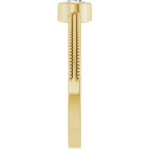 14K Yellow Gold 4 mm Round Bezel-Set Solitaire Ring Mounting – image 7