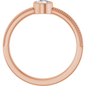 14K Rose Gold Lab-Grown Diamond Bezel-Set Solitaire Ring – image 2