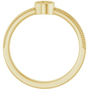 10K Yellow Gold 4 mm Round Bezel-Set Solitaire Ring Mounting – image 4