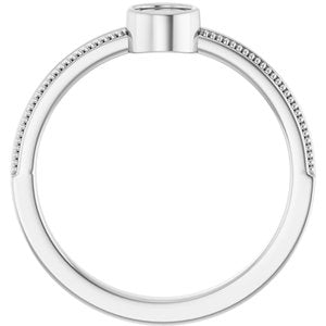 10K White Gold 4 mm Round Bezel-Set Solitaire Ring Mounting – image 4