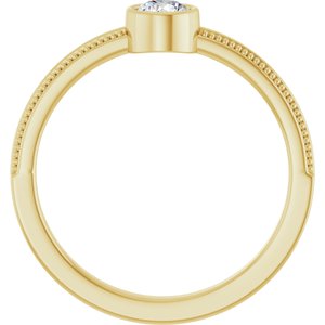 14K Yellow Gold Natural Diamond Bezel-Set Solitaire Ring – image 2