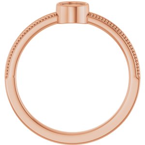 14K Rose Gold 4 mm Round Bezel-Set Solitaire Ring Mounting – image 4