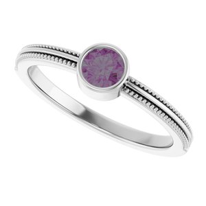 Sterling Silver Lab-Grown Alexandrite Bezel-Set Solitaire Ring – image 5