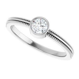 14K White Gold Lab-Grown Diamond Bezel-Set Solitaire Ring – image 5