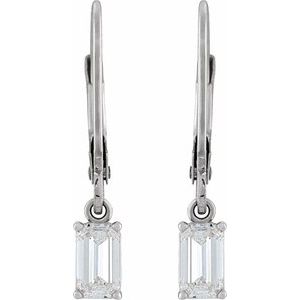 14K White Gold 3/4 CTW Natural Diamond Dangle Earrings – image 2