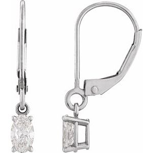 14K White Gold 1 1/2 CT Lab-Grown Diamond Dangle Earrings