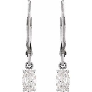 14K White Gold 3/4 CT Lab-Grown Diamond Dangle Earrings – image 2