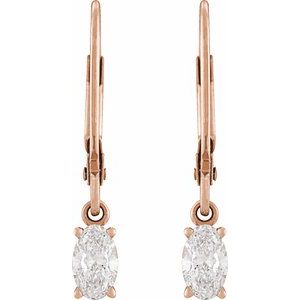 14K Rose Gold 1 1/2 CT Lab-Grown Diamond Dangle Earrings – image 2