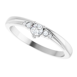 14K White Gold 3 mm Round Ring Mounting – image 8