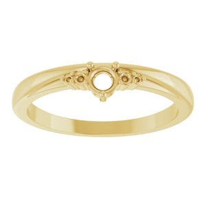 10K Yellow Gold 3 mm Round Ring Mounting – image 6