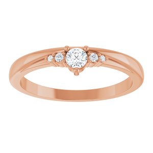 14K Rose Gold 1/8 CTW Lab-Grown Diamond Ring – image 3