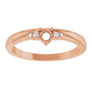 14K Rose Gold 3 mm Round .025 CTW Lab-Grown Diamond Semi-Set Ring – image 6