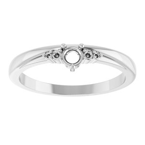 Sterling Silver 3 mm Round Ring Mounting – image 6