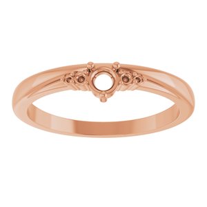 14K Rose Gold 3 mm Round Ring Mounting – image 6