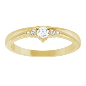 10K Yellow Gold 3 mm Round .025 CTW Lab-Grown Diamond Semi-Set Ring – image 5