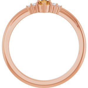 14K Rose Gold Natural Citrine & .025 CTW Lab-Grown Diamond Ring – image 2