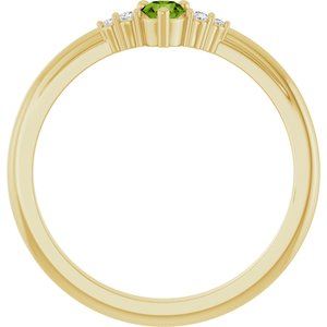14K Yellow Gold Natural Peridot & .025 CTW Natural Diamond Ring – image 2