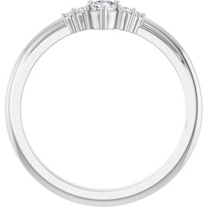 10K White Gold 3 mm Round .025 CTW Natural Diamond Semi-Set Ring – image 3