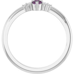 Platinum Lab-Grown Alexandrite & .025 CTW Lab-Grown Diamond Ring – image 2