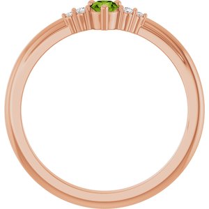 14K Rose Gold Natural Peridot & .025 CTW Natural Diamond Ring – image 2