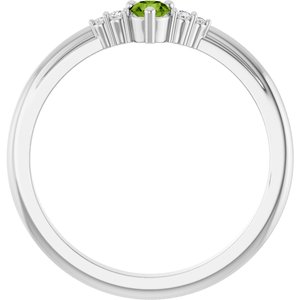 14K White Gold Natural Peridot & .025 CTW Natural Diamond Ring – image 2