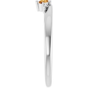 Platinum Natural Citrine & .025 CTW Lab-Grown Diamond Ring – image 4