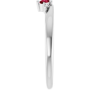 14K White Gold Lab-Grown Ruby & .025 CTW Lab-Grown Diamond Ring – image 4