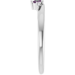 14K White Gold Lab-Grown Alexandrite & .025 CTW Lab-Grown Diamond Ring – image 4
