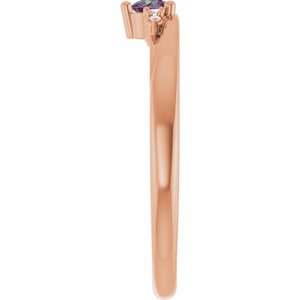 14K Rose Gold Lab-Grown Alexandrite & .025 CTW Lab-Grown Diamond Ring – image 4