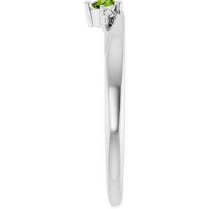 Sterling Silver Natural Peridot & .025 CTW Lab-Grown Diamond Ring – image 4