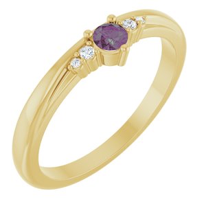 14K Yellow Gold Lab-Grown Alexandrite & .025 CTW Lab-Grown Diamond Ring