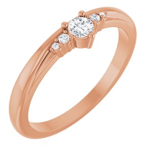 14K Rose Gold 1/8 CTW Lab-Grown Diamond Ring