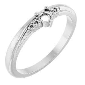 Platinum 3 mm Round Ring Mounting – image 2