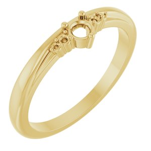 10K Yellow Gold 3 mm Round Ring Mounting – image 2