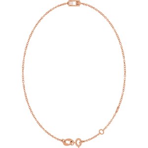 14K Rose Gold 4x2 mm Straight Baguette 1-Stone Bezel-Set 6 1/2-7 1/2" Bracelet Mounting – image 4