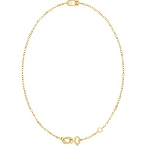 14K Yellow Gold 4x2 mm Straight Baguette 1-Stone Bezel-Set 6 1/2-7 1/2" Bracelet Mounting – image 4