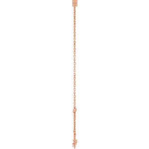 14K Rose Gold 4x2 mm Straight Baguette 1-Stone Bezel-Set 6 1/2-7 1/2" Bracelet Mounting – image 6