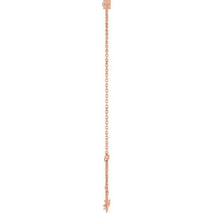 14K Rose Gold 4x2 mm Straight Baguette 1-Stone Bezel-Set 6 1/2-7 1/2" Bracelet Mounting – image 5