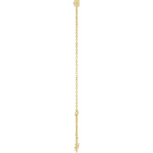 14K Yellow Gold 4x2 mm Straight Baguette 1-Stone Bezel-Set 6 1/2-7 1/2" Bracelet Mounting – image 5
