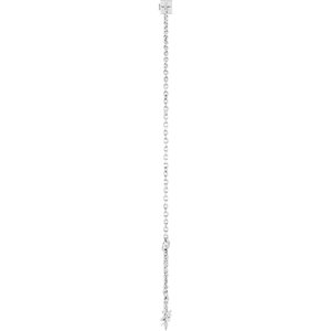 14K White Gold 4x2 mm Straight Baguette 1-Stone Bezel-Set 6 1/2-7 1/2" Bracelet Mounting – image 5