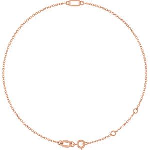 14K Rose Gold 4x2 mm Straight Baguette 1-Stone Bezel-Set 6 1/2-7 1/2" Bracelet Mounting – image 2